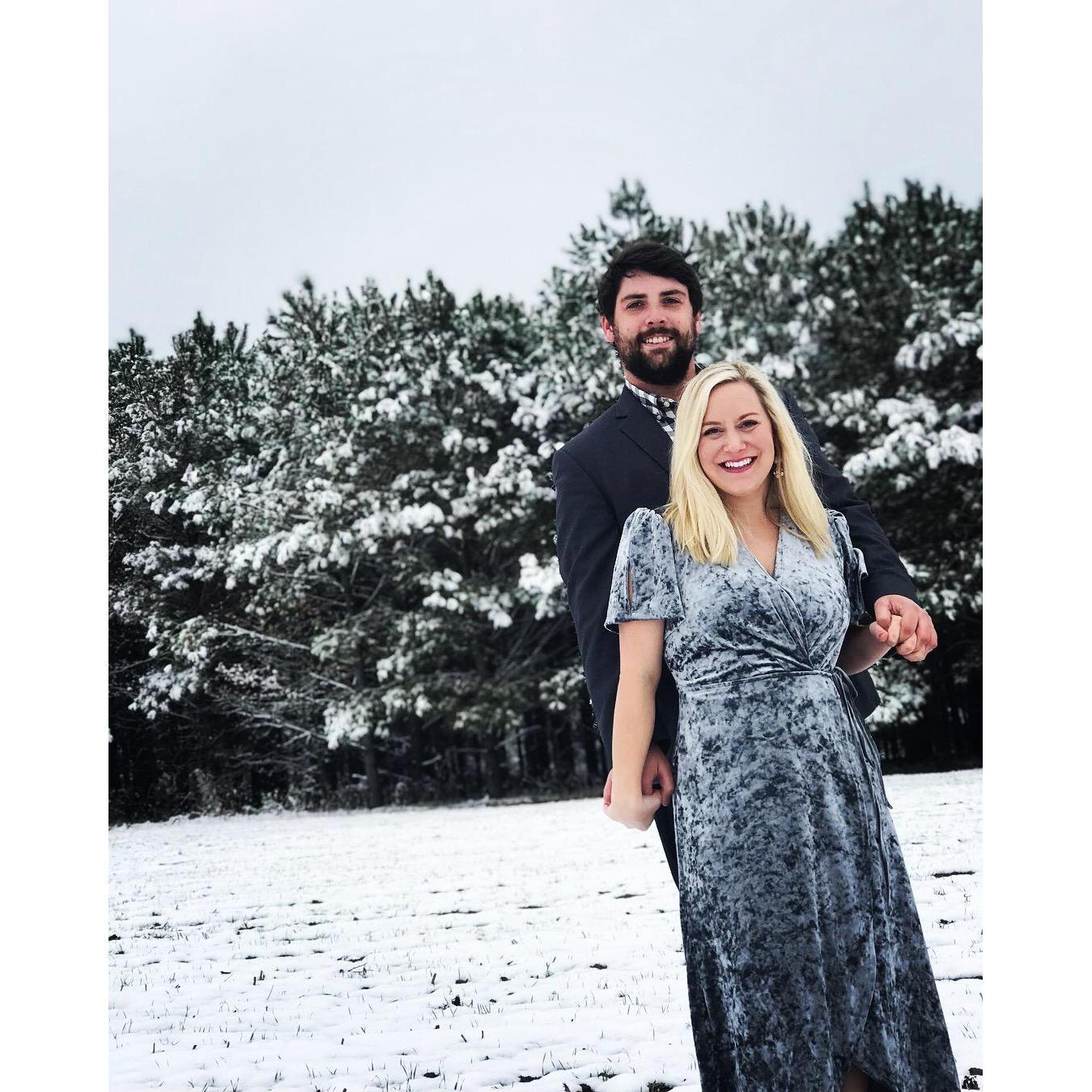 Spur of the moment snow day engagement pic session!
