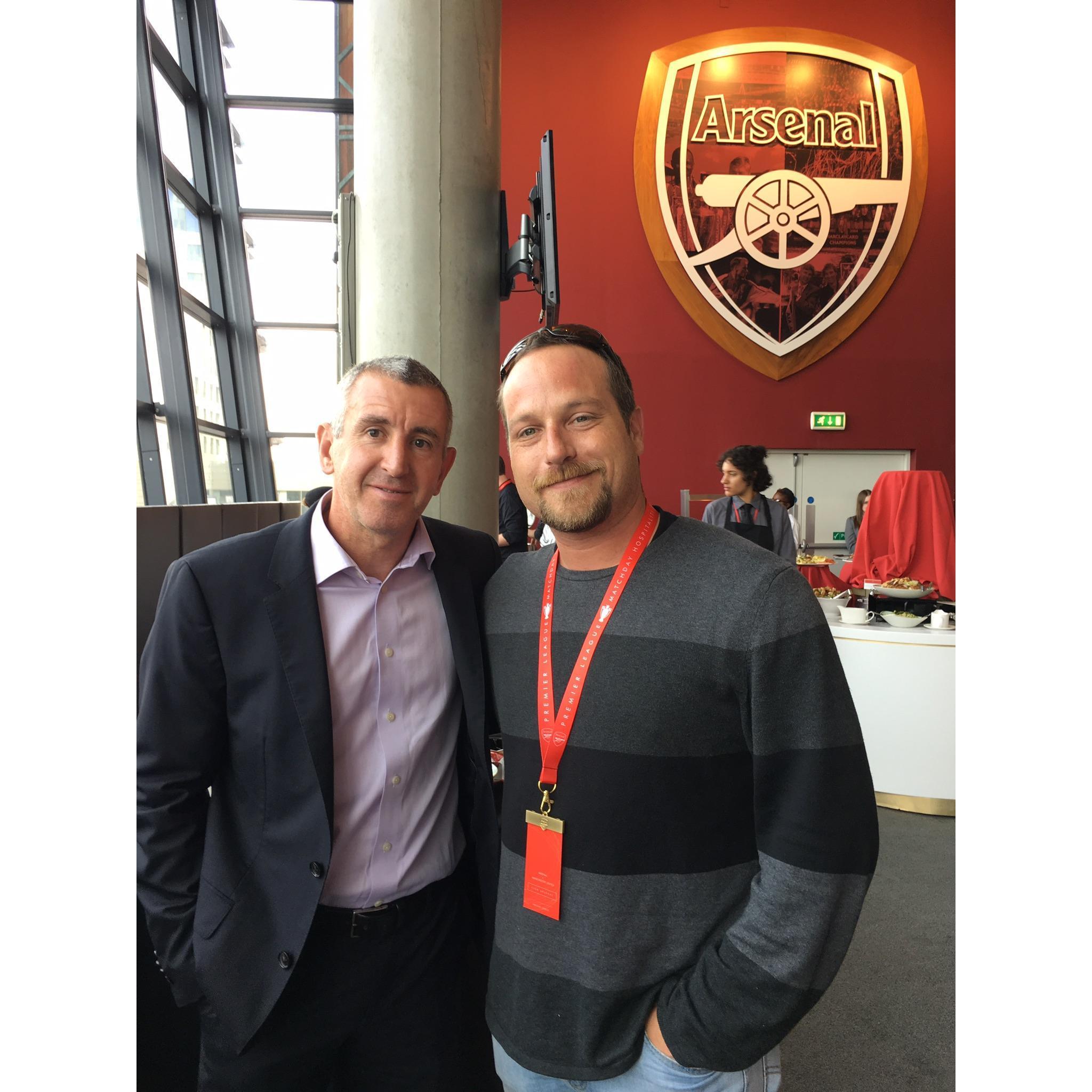 Evan and Arsenal Legend Nigel (heavily left-footed) Winterburn on his 40th Birthday trip