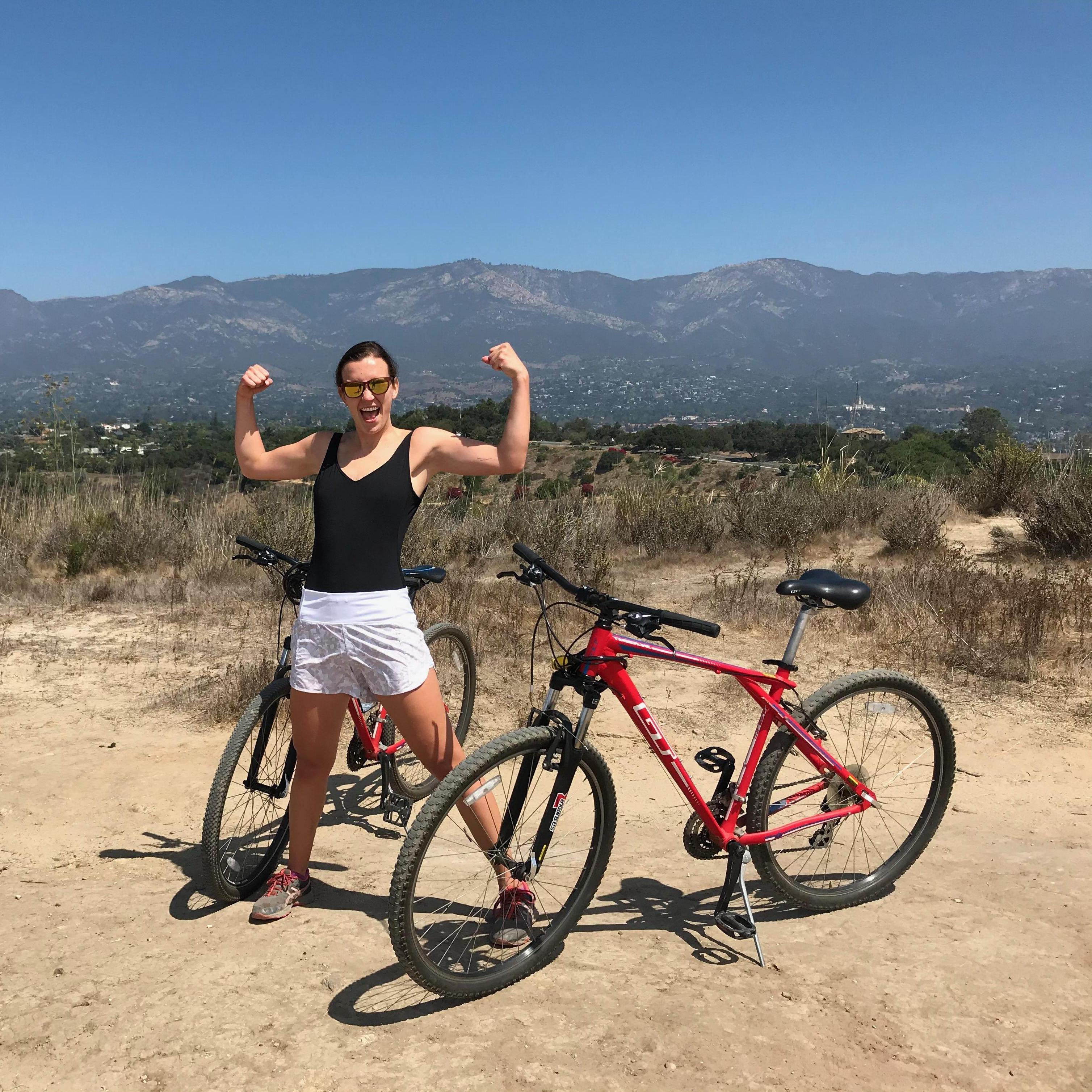 Shan loves mountain biking (Santa Barbara)