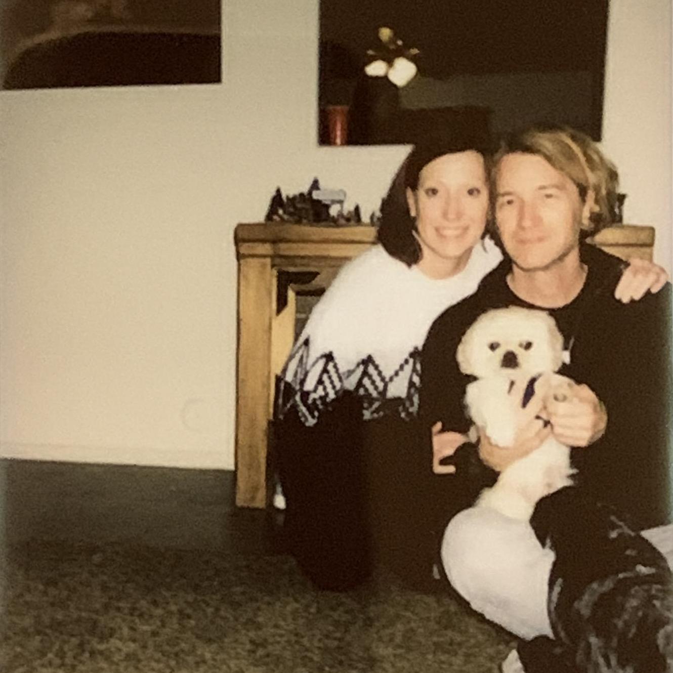 This photo cracks me up... so unprepared, new puppy wiggling, niece snapping instant photo. We look so weird!
