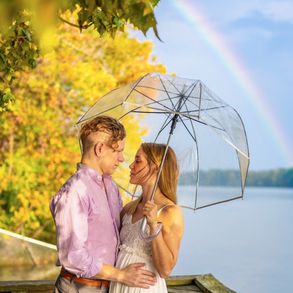 We're still amazed at how perfect this rainbow was at our engagement session