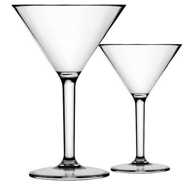 K BASIX Unbreakable Martini Glasses Pack of 2 | Polycarbonate | Reusable 10.2 Ounce | Bar Glasses | Premium Quality Tampered Martini Glasses| Gold Series Cocktail Glasses