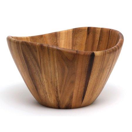 Lipper International Inc. Acacia Wave Large Wooden Finish Salad Serving Bowl