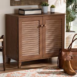Baxton Studio Coolidge 4-Shelf Shoe Storage Cabinet