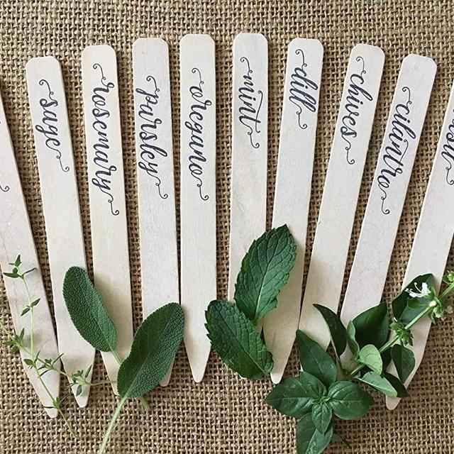 Plantid Assorted 10-Pack Kitchen Herbs! Farmhouse Decor Outdoor Indoor Herb Garden Stakes, Plant Labels, Plant Tags, Garden Markers, Garden Accessories, Garden Gifts, Holiday Stocking Stuffers
