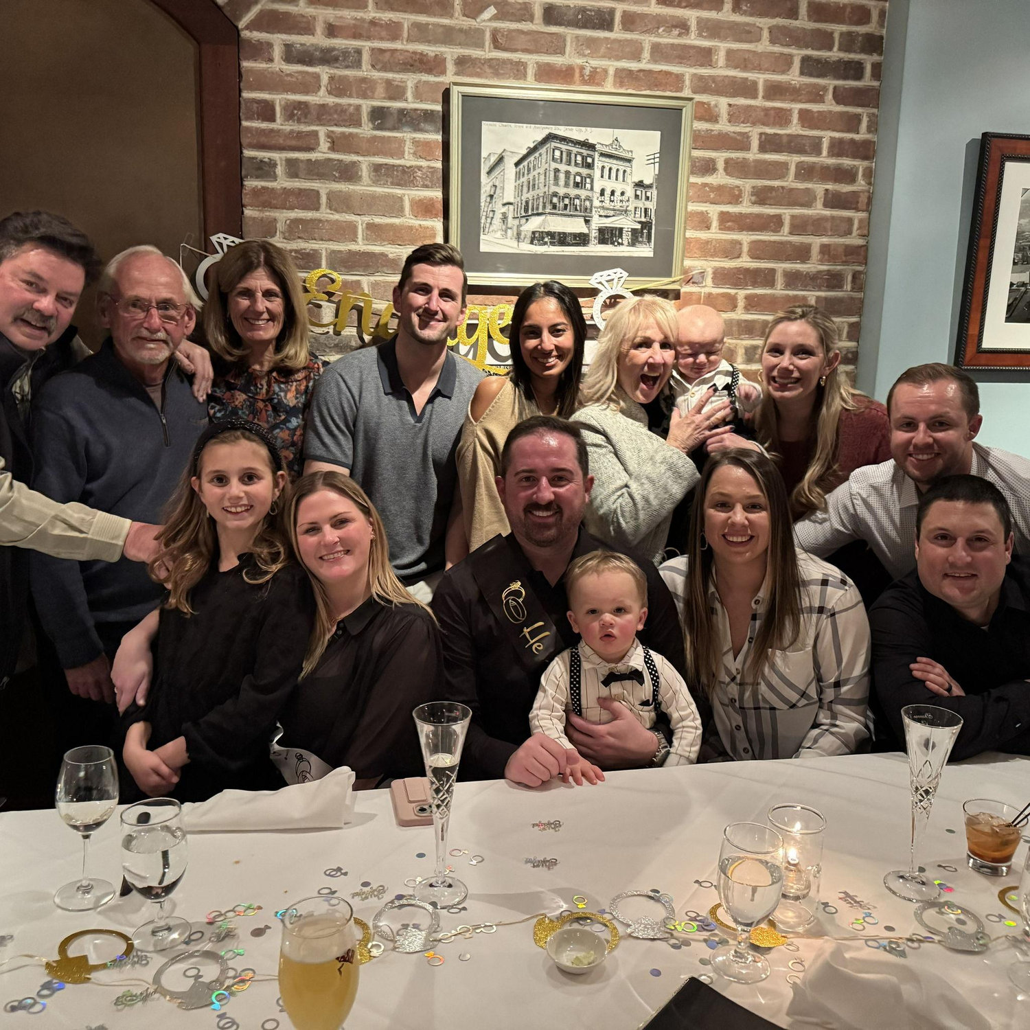 Sorry to the table next to us - we were an excited group after our engagement!