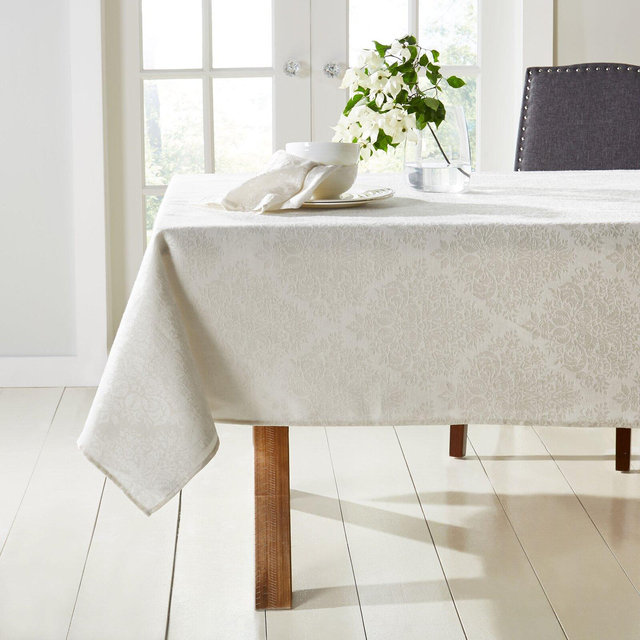 East Broadway Damask Cotton Blend Tablecloth