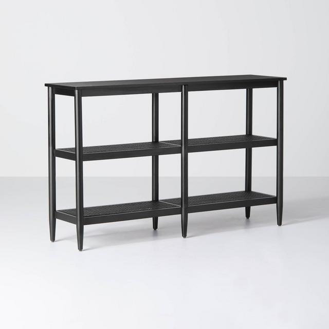 Wood & Cane 3-Shelf Console Bookcase Black - Hearth & Hand™ with Magnolia