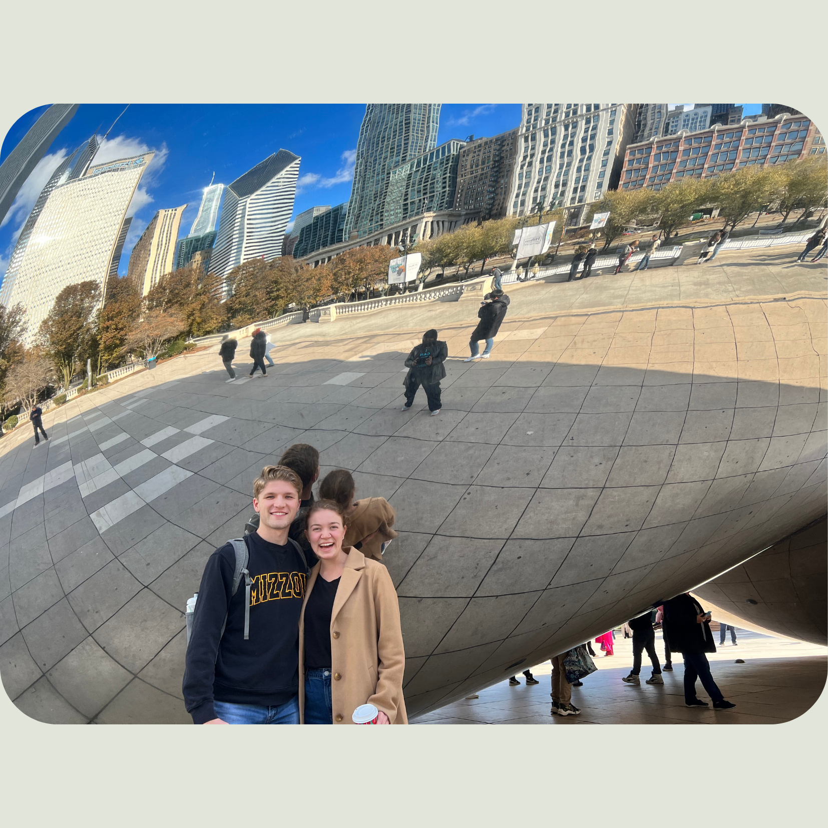 Sam and Ethan were on about three hours of sleep in this picture! They make a quick day trip to Chicago for Sam's visa!