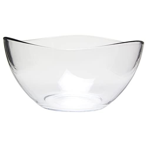 Medium Clear Glass Wavy Serving Mixing Bowl, 4"H, 63.5 oz