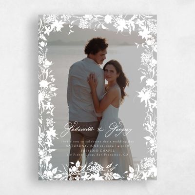 White Wedding Invitation - Erica Photo