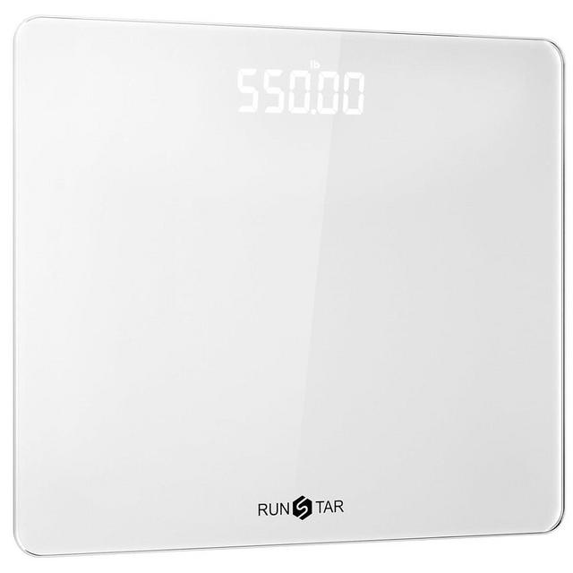 RunSTAR 550lb Scale for Body Weight with Ultra-Wide Platform and Large LED Bezel-Less Display, Accurate High Precision Digital Bathroom Scale with Extra-High Capacity