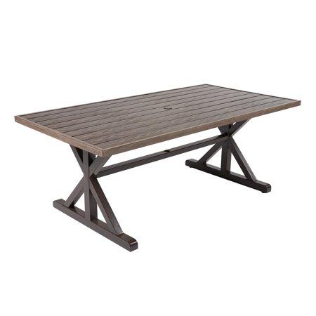 Better Homes & Gardens Axel Farmhouse Patio Dining Table with Trestle Base