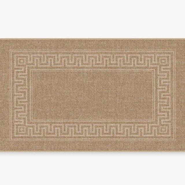 Olympia Border Sand Re-Jute Rug 3x5 Standard Pad | Ruggable