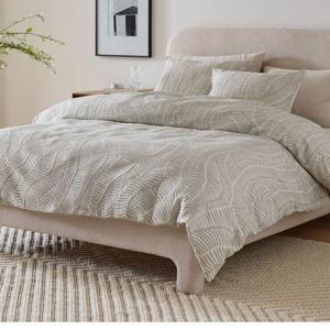West Elm Trailing Fern Matelasse Duvet Cover (Celadon)