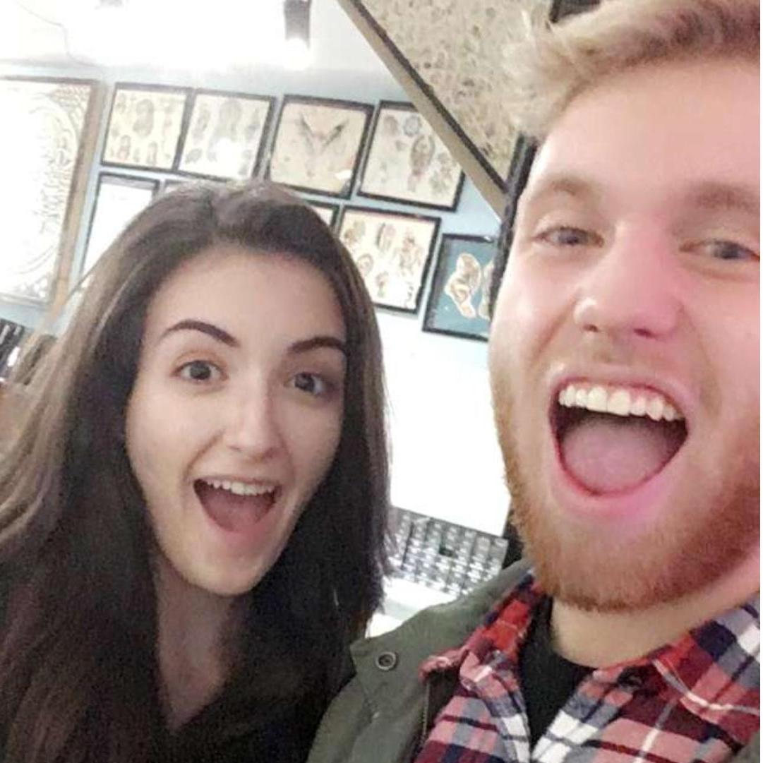 Right before we decided to get our noses pierced together - our un-official first date.