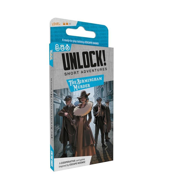 Unlock! Short Adventures 9: The Birmingham Murder - Immersive Escape Room Card Game for Kids and Adults, Ages 10+, 1-6 Players, 45 Minute Playtime