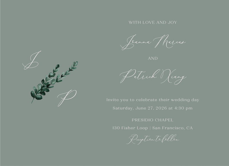 Stanley Landscape | Sage | Zola Wedding Invitations