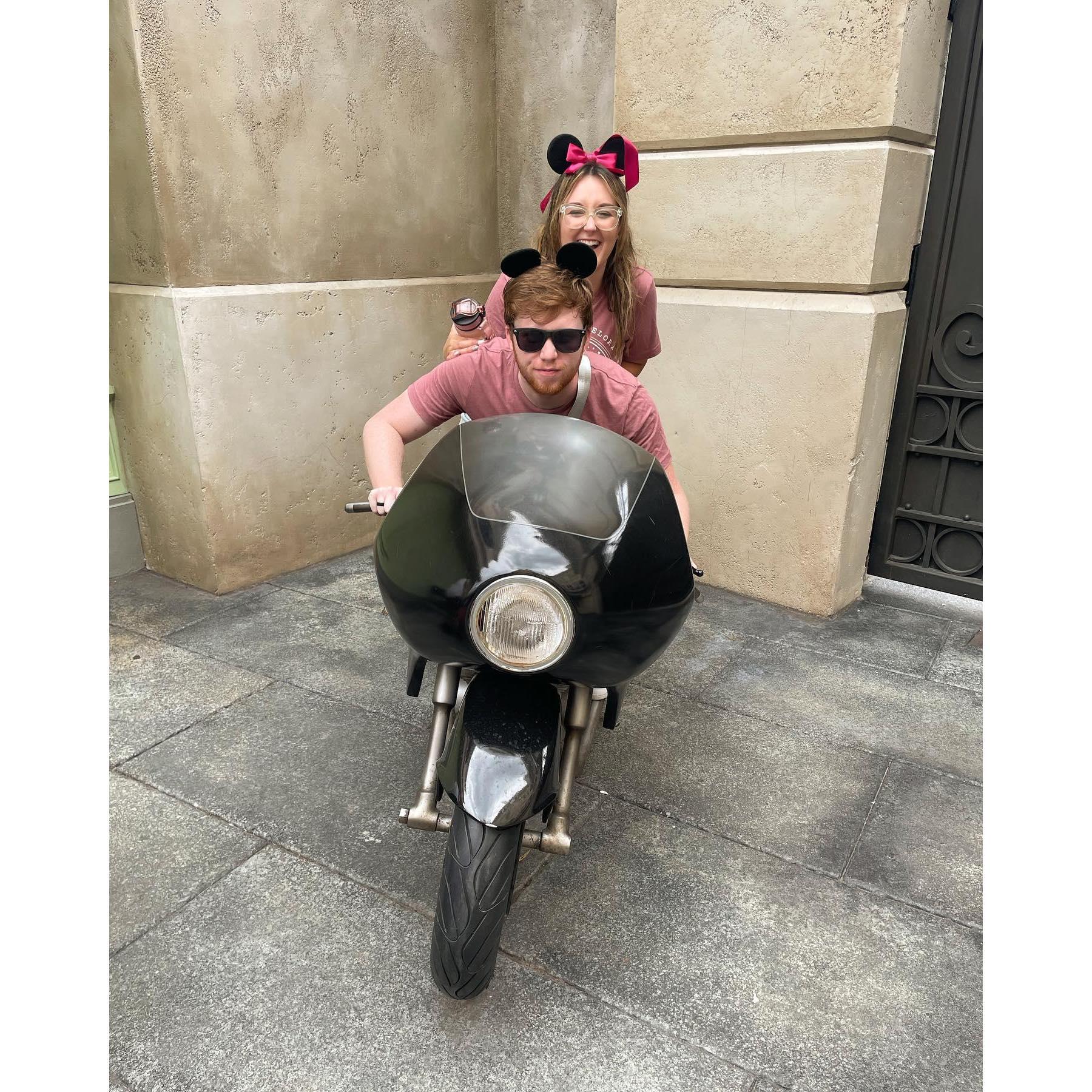 Combining Crista's love of Disney World with Jake's love of motorcycles