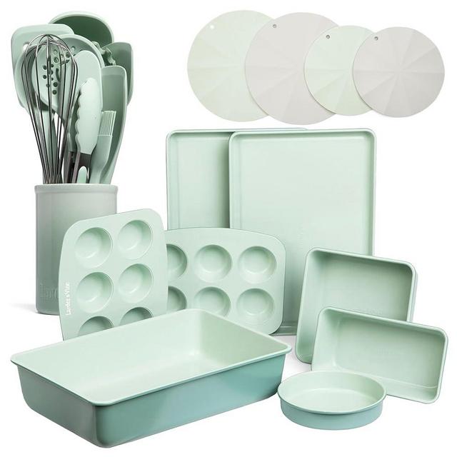Larder & Vine 24 Piece Set (Sage) | Bakeware Set, Utensil Set, and Trivets