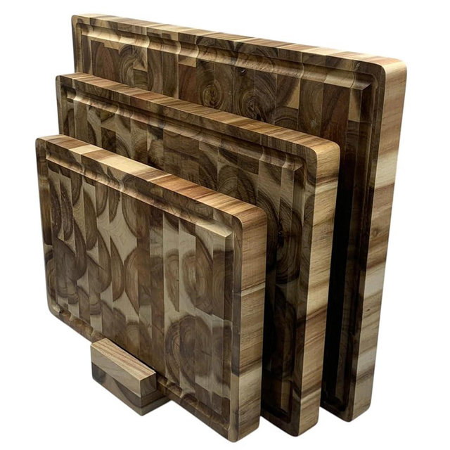 KOLWOVEN Acacia Wood Cutting Boards Set of 3 for Kitchen 1 Inch Thick - Large Wooden Cutting Boards for Chopping Meat, Cheese, Fruits, and Vegetables (17x12, 12x10, 12x7 inch)