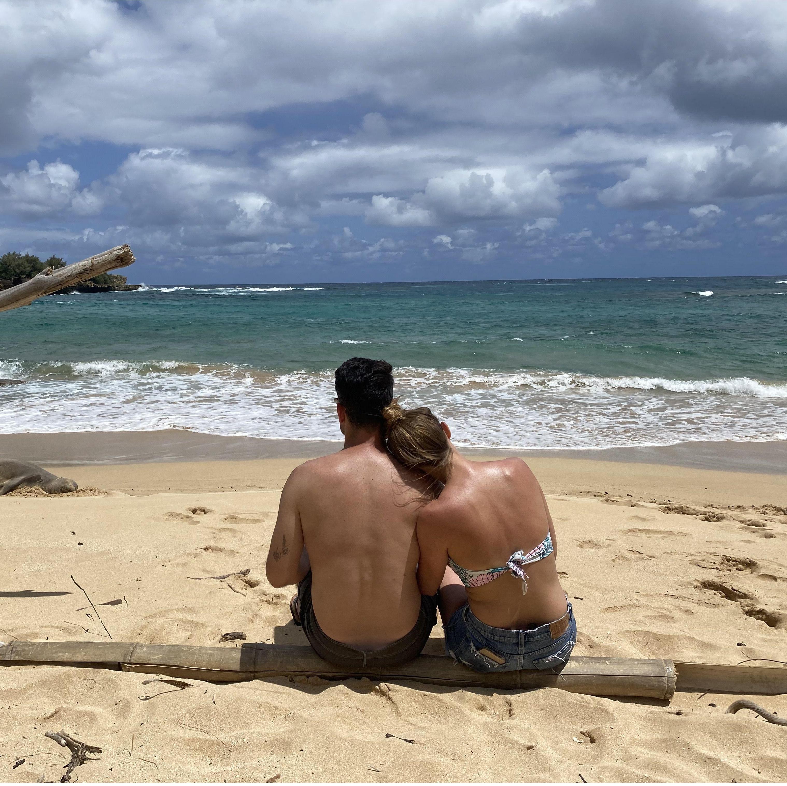 Our first vacation together in Hawaii!  We loved visiting Kauai and laughed at the seal posted up nearby because it reminded us of our frenchie, Kiddo.