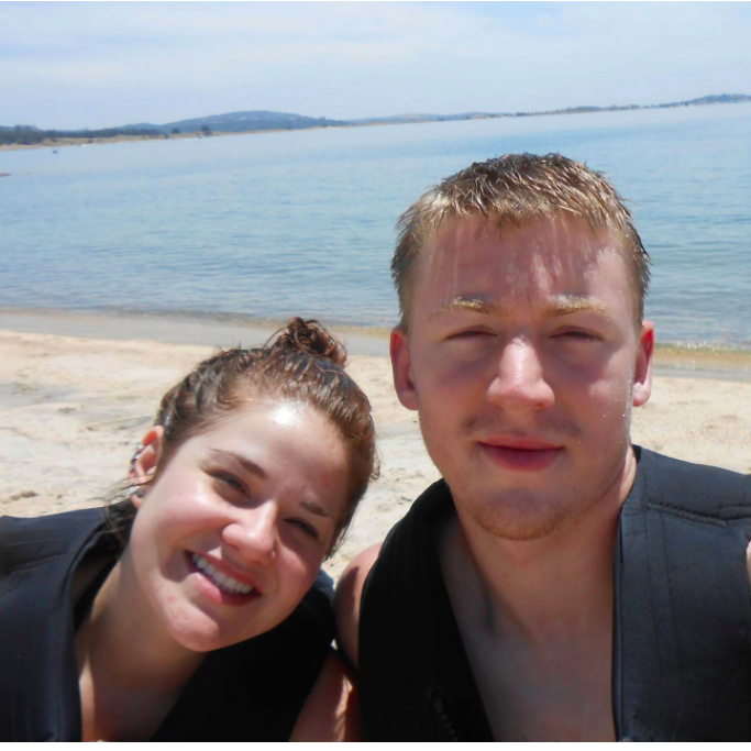 Taking a break from jet-skiing at Folsom Lake - 2013