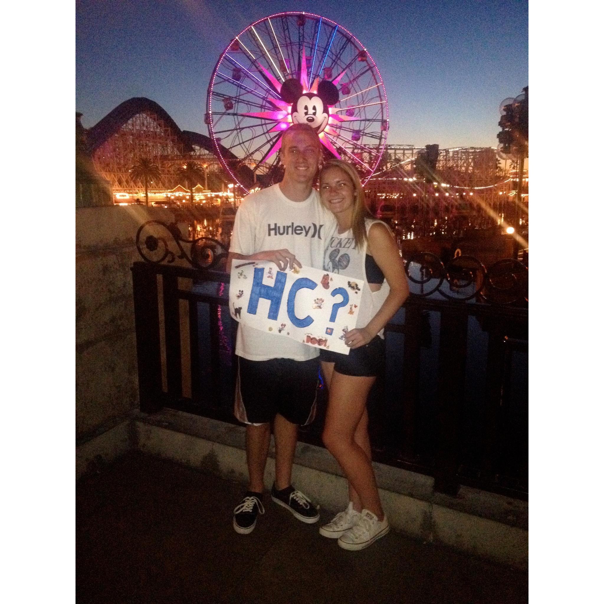 I hid this sign in our backpack all day and surprised Jimmy and asked him to Homecoming.
