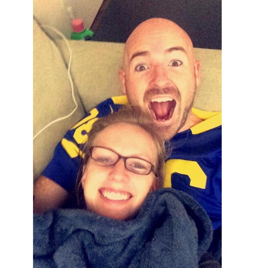 Our favorite activity - laying on the couch watching football all day