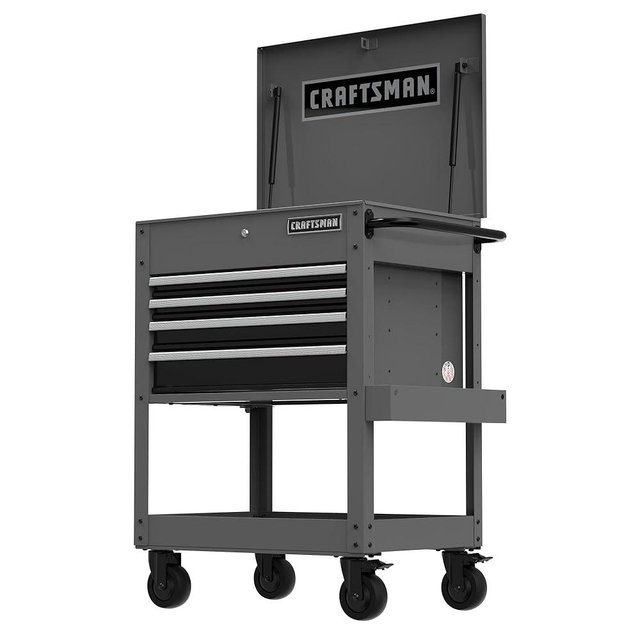 CRAFTSMAN Tool Chest with Wheels, Rolling Cart with Drawers, Power Outlets and USB Port, Steel Storage Tool Cabinet with 4 Drawers, Toolbox on Wheels, Supports up to 700 lbs, Grey (CMST98276GB)