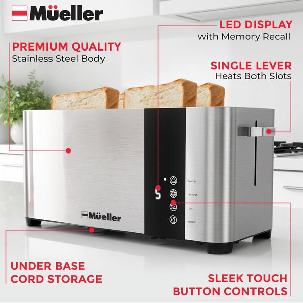 Mueller UltraToast Full Stainless Steel Toaster 4-Slice