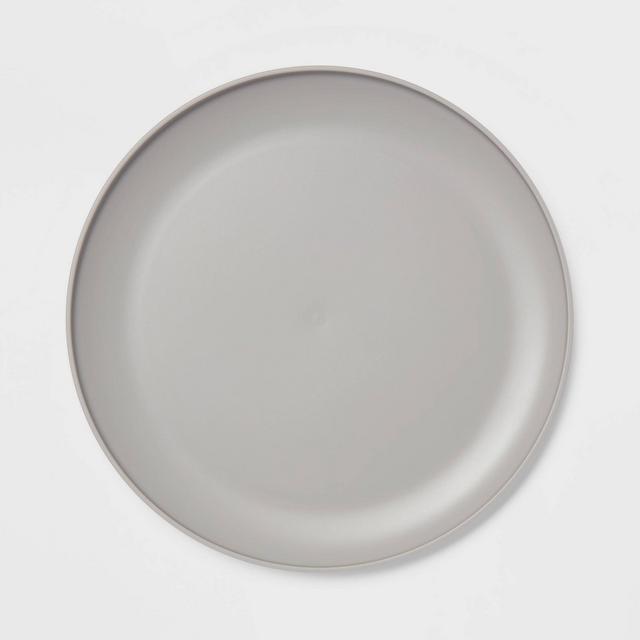 10.5" Plastic Dinner Plate Gray - Room Essentials™