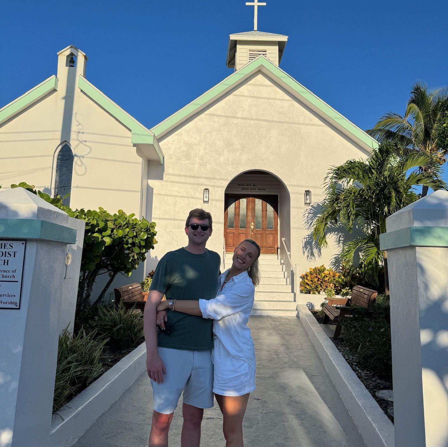 Our first time visiting the church!