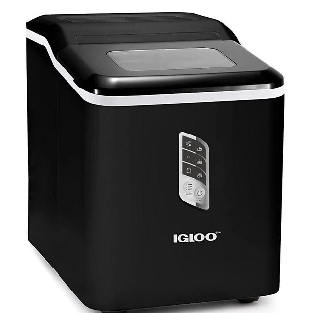 Igloo Automatic Ice Maker, Self- Cleaning, Countertop Size, 26 Pounds in 24 Hours, 9 Large or Small Ice Cubes in 7 Minutes, LED Control Panel, Scoop Included, Perfect for Water Bottles, Mixed Drinks