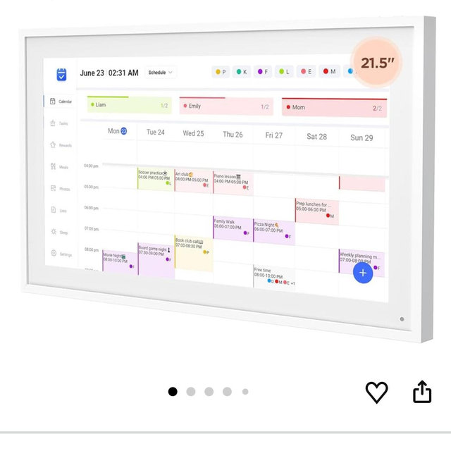 21.5 Inch Smart Digital Calendar, Wall Electronic Calendar, 1920 * 1080 IPS Full HD Touch Screen Display for Family Meal Planner Support - Streamline Household Organization
