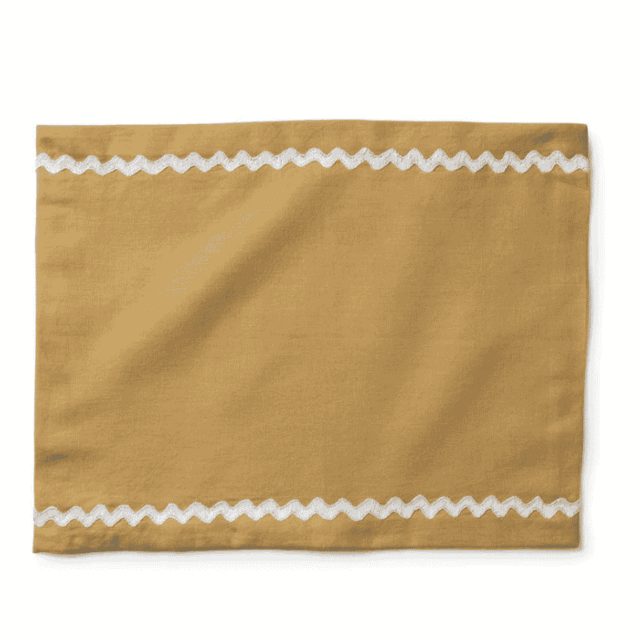ZigZag Hand-Embroidered Placemat Sand