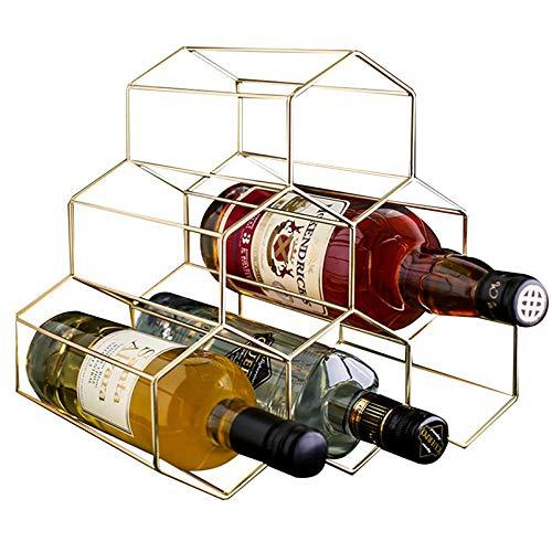PENGKE Wine Rack Freestanding Wine Rack,6 Bottles Countertop Free-Stand Wine Storage Holder Protector for Red White Wine