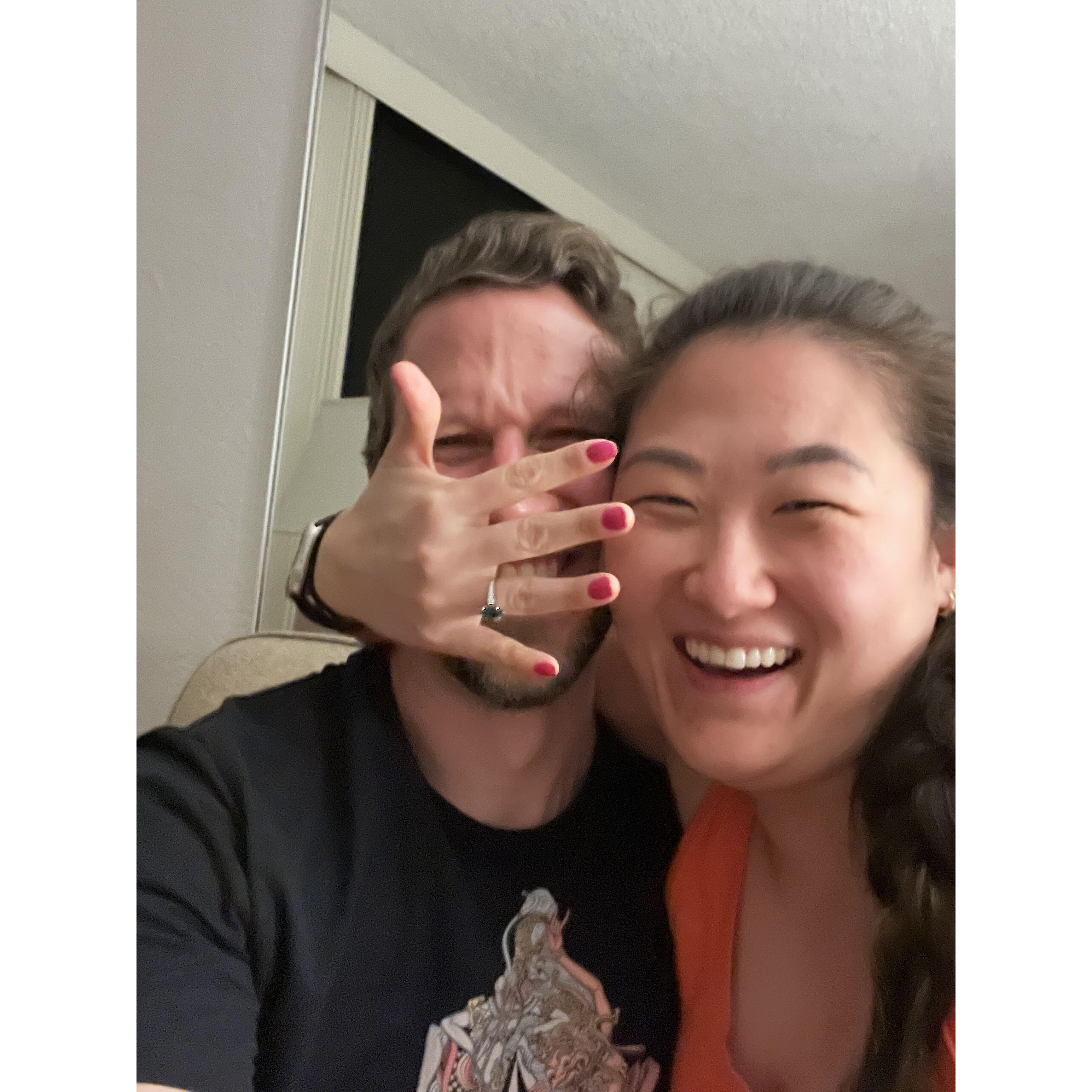 Our first picture after we got engaged LOL