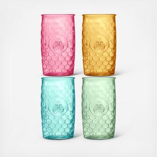 Retroware Bee Highball Glass, Set of 4