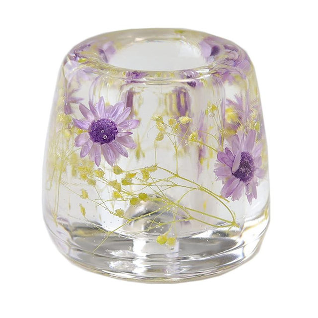 N&N Find Japan Japanese Toothbrush Holder Stand with Real Flower in Acrylic (Star Purple)