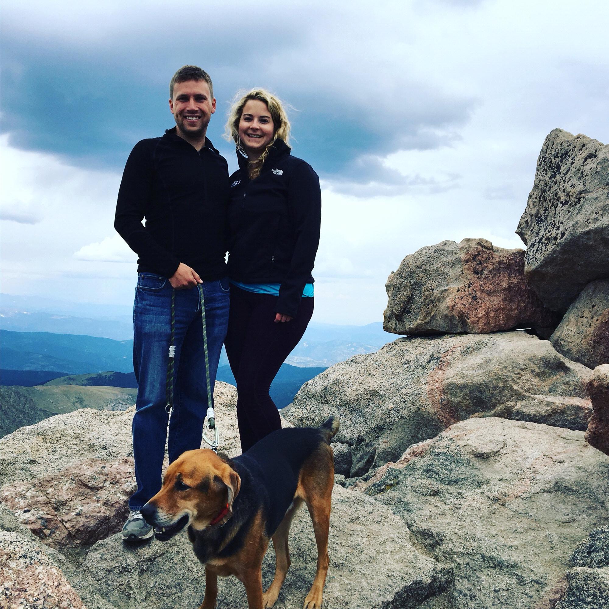 We love to climb mountains and this was our first experience being on top of a mountain together. Mud had fun, too!