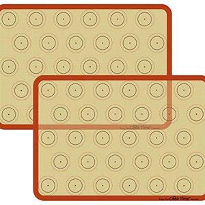 Silicone Baking Mat Cookie Sheet Set (2) Non-stick Cooking Mat Liner for Macaron Cake Bread Making Microwave Toaster Oven Tray Pan,16.5" x 11 5/8"