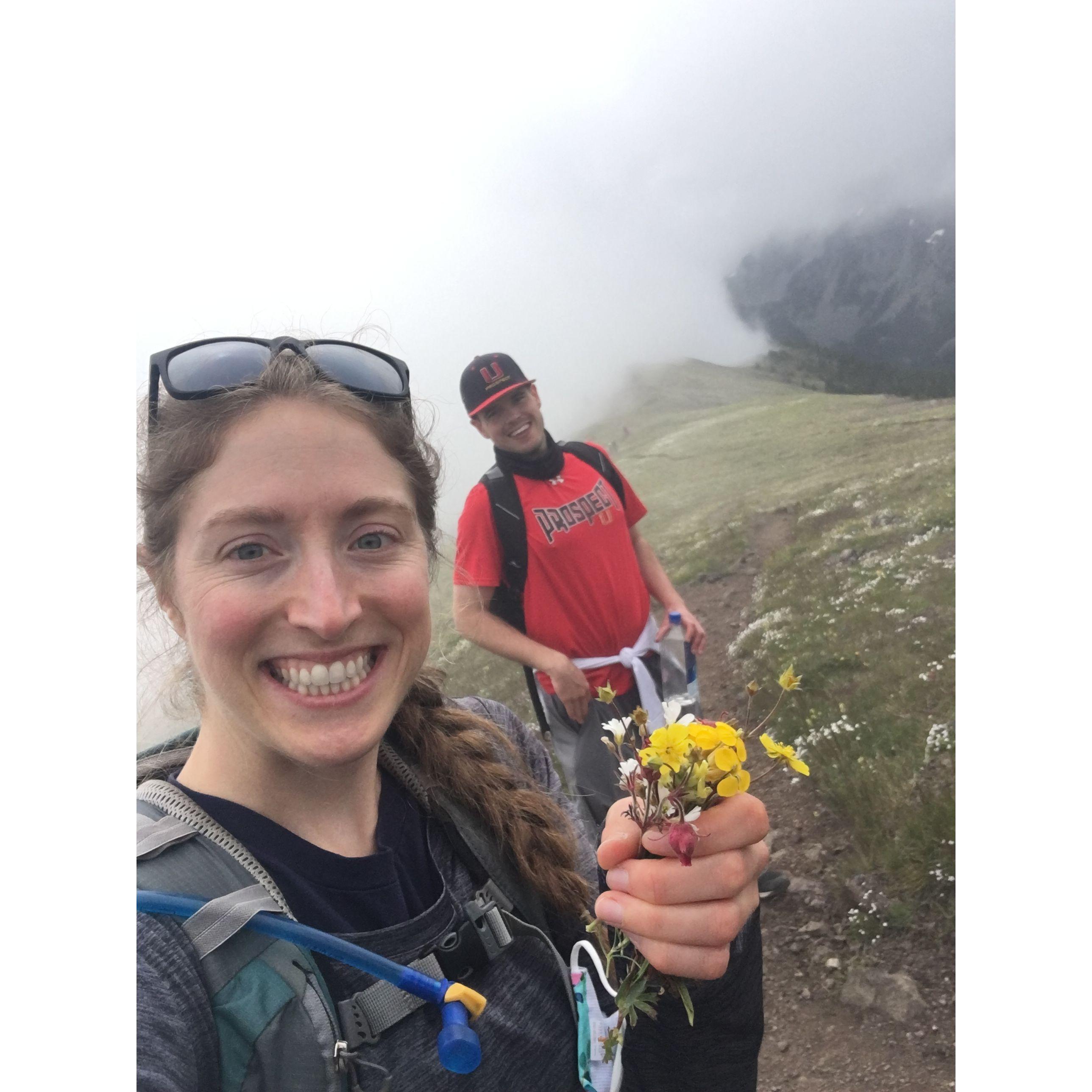 Craig and Kyle "Are we to the top yet?" Kelsie "oOO look at these flowers!"