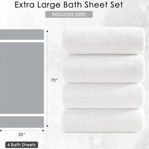 4 Piece Extra Large Bath Towel 35"x70" Oversized Bath Sheet White Bath Towel Set for Bathroom Ultra Soft Cozy Highly Absorbent Quick Dry Bathroom Towel for Spa Gym Hotel,Shower Towel for Daily Use
