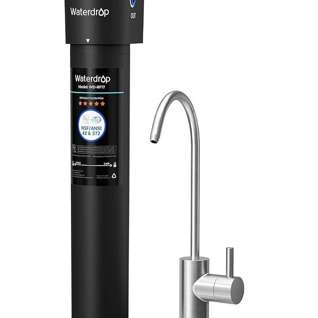 Waterdrop 17UB Under Sink Water Filter, 3 Years, Under Sink Water Filtration System, NSF/ANSI 42 Certified, Reduces PFAS, PFOA/PFOS, Lead, Under Sink Water Filter with Faucet