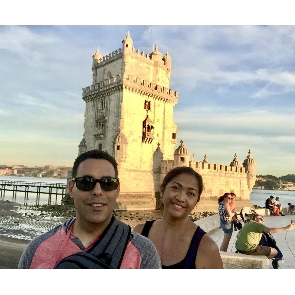 Iconic Belem Tower in Lisbon Portugal. September 2018