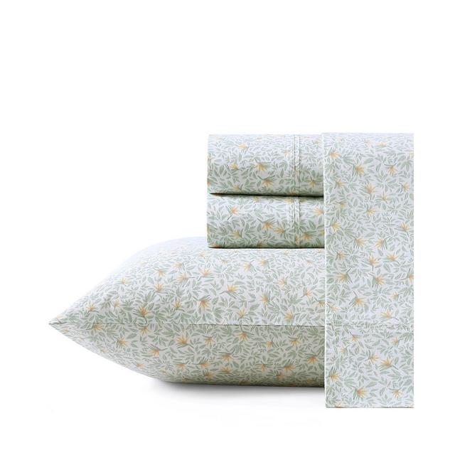 Tommy Bahama Home Crane Flower Cool Zone Cotton Under 300-Thread Count 4 Piece King Sheet Set
