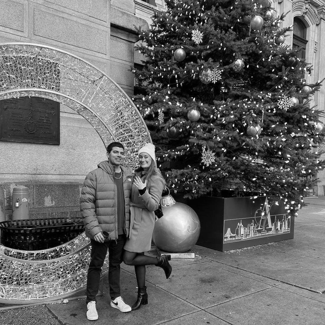Our engagement in Philadelphia, PA on Christmas Eve!