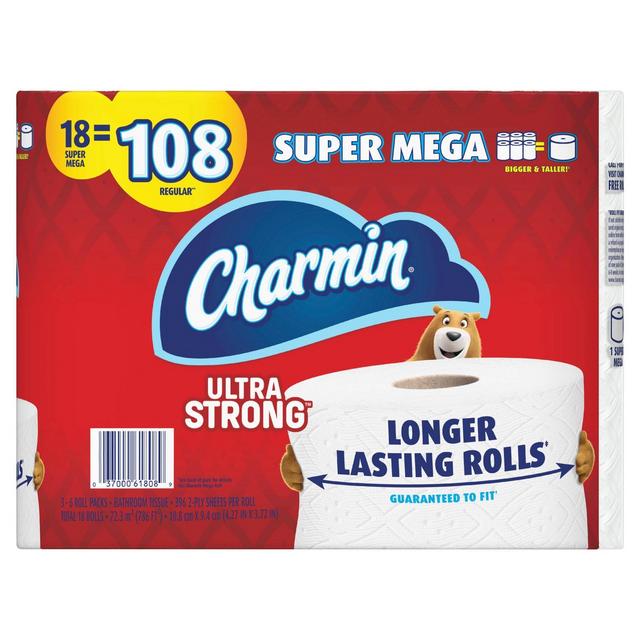 Charmin Ultra Strong Toilet Paper - 18 Super Mega Rolls