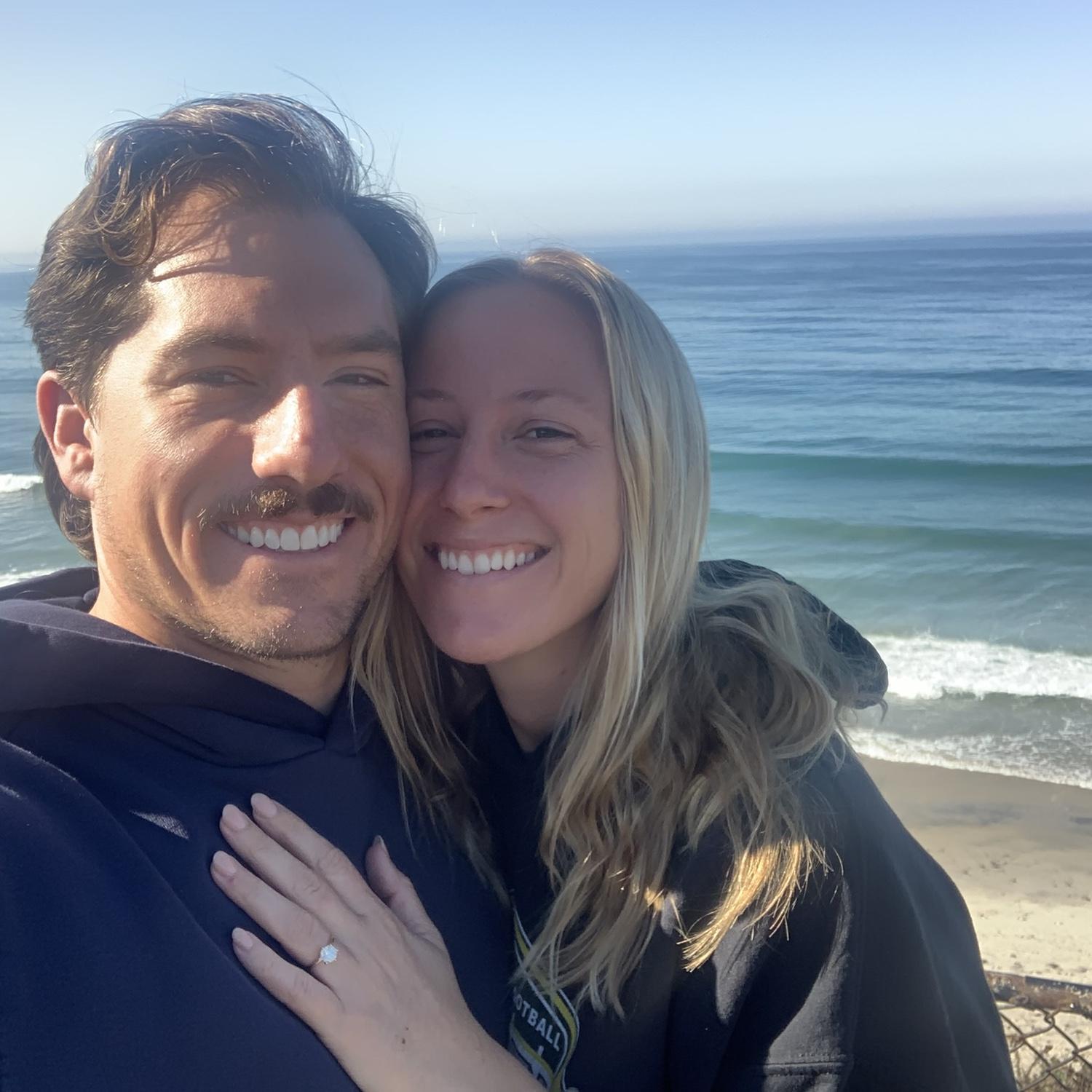 Justin proposed on the beach in Carlsbad.  We took this selfie the next morning after calling all our family!